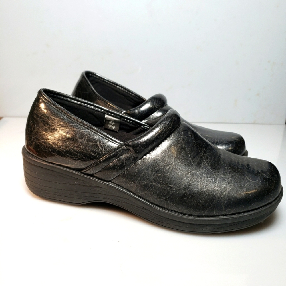 Safe T Step SafeTstep Women's Slip Resistant Gretchen Black Clog Shoes 9.5
